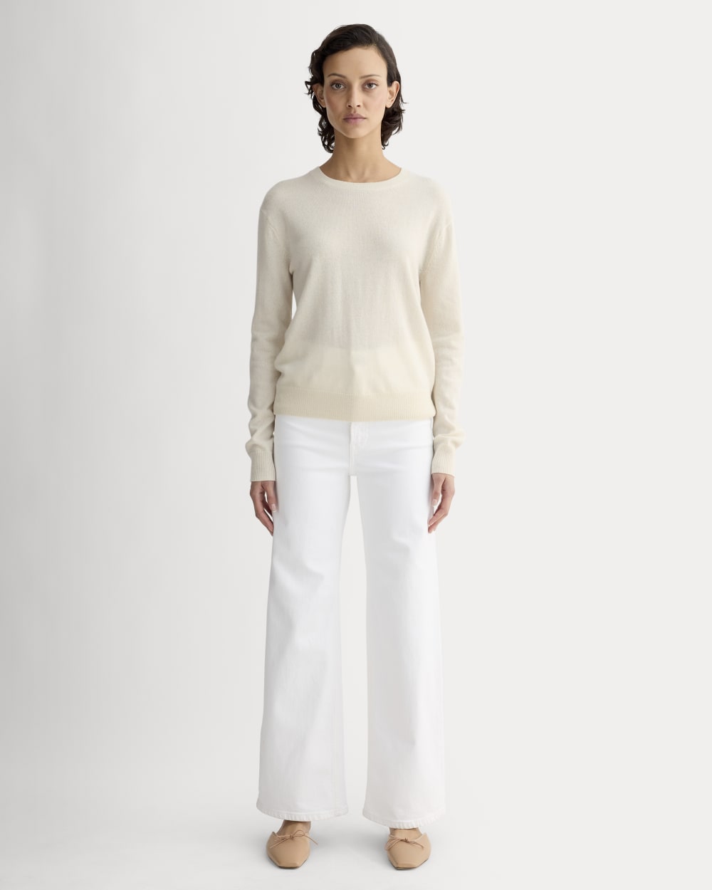 The Classic Crew in Cashmere | Bone