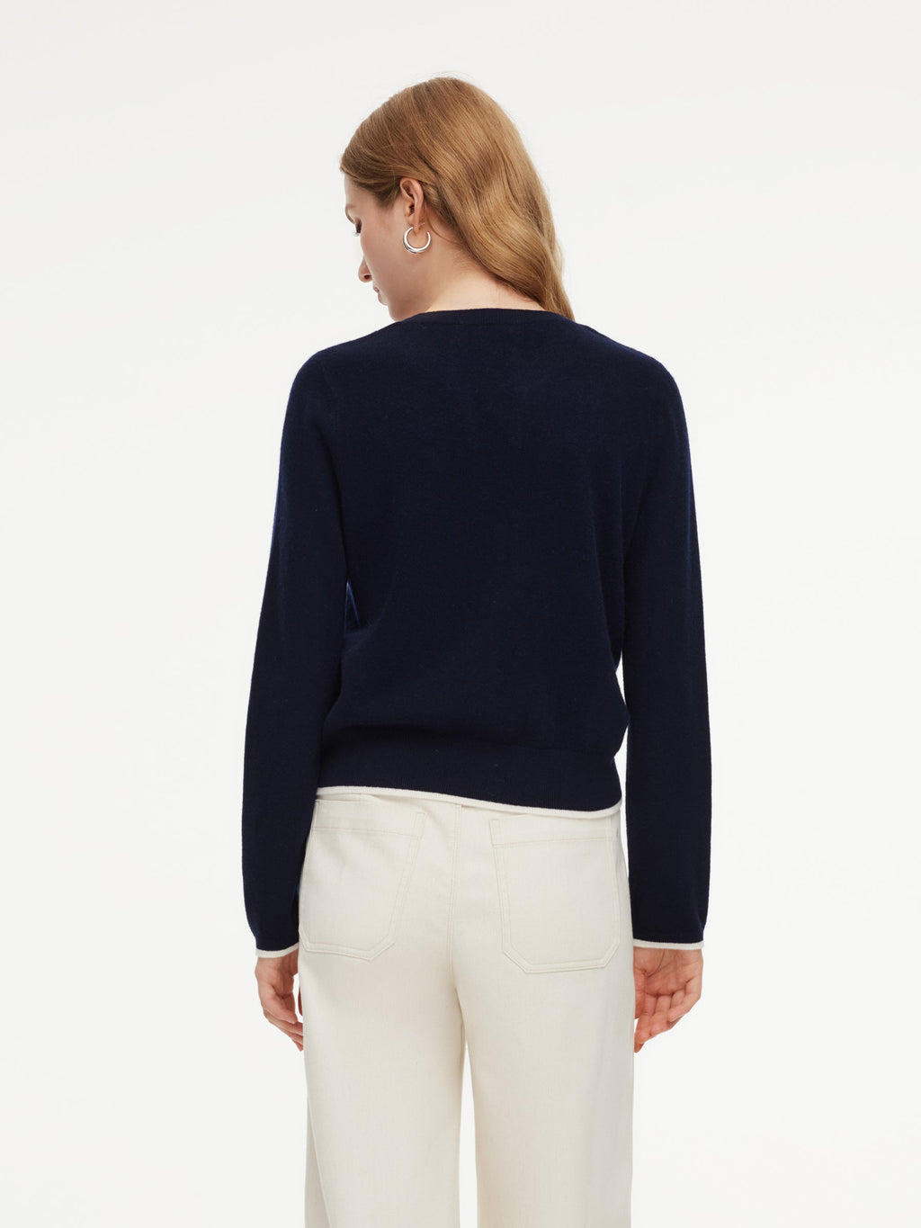 100% Wool Color Block Women Mock Layered Knit Top