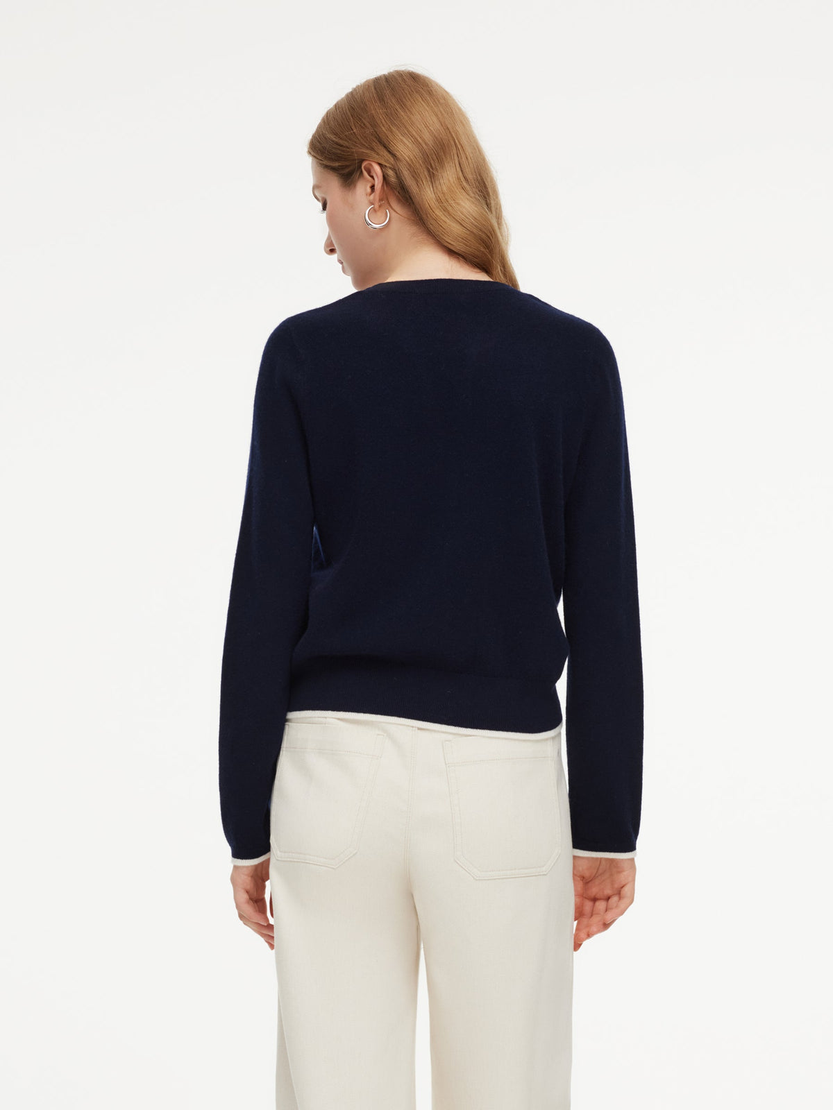 100% Wool Color Block Women Mock Layered Knit Top