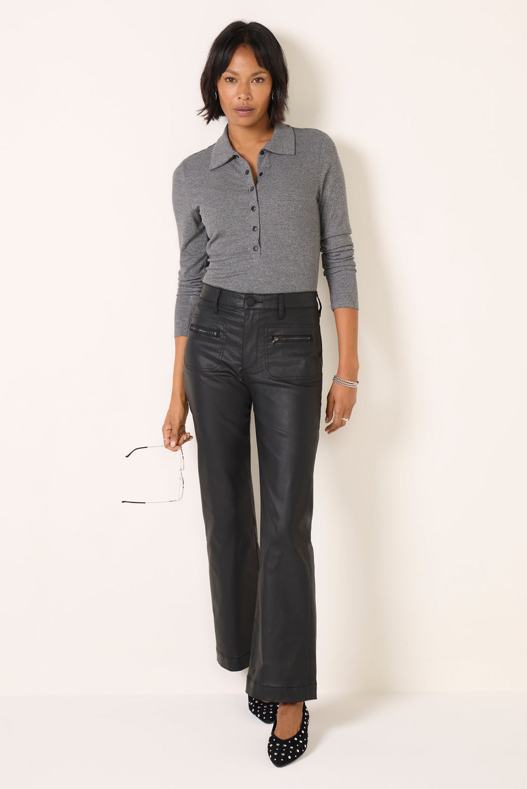 Coated Kelsey w Zip Pant