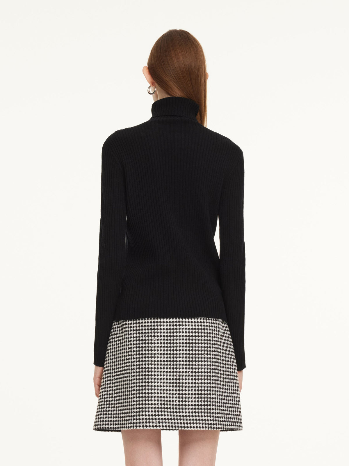 100% Wool Turtleneck Women Knit Top