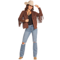 Rock & Roll  Women's Long Sleeve Microsuede Jacket with Fringe