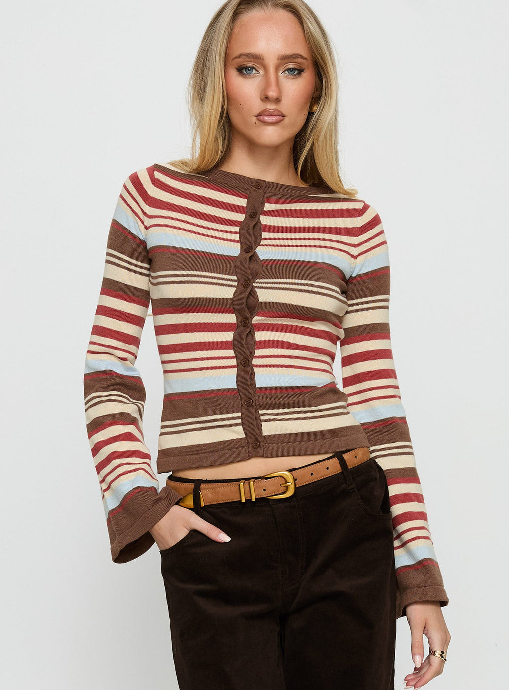 Milda Knit Cardigan Multi Stripe