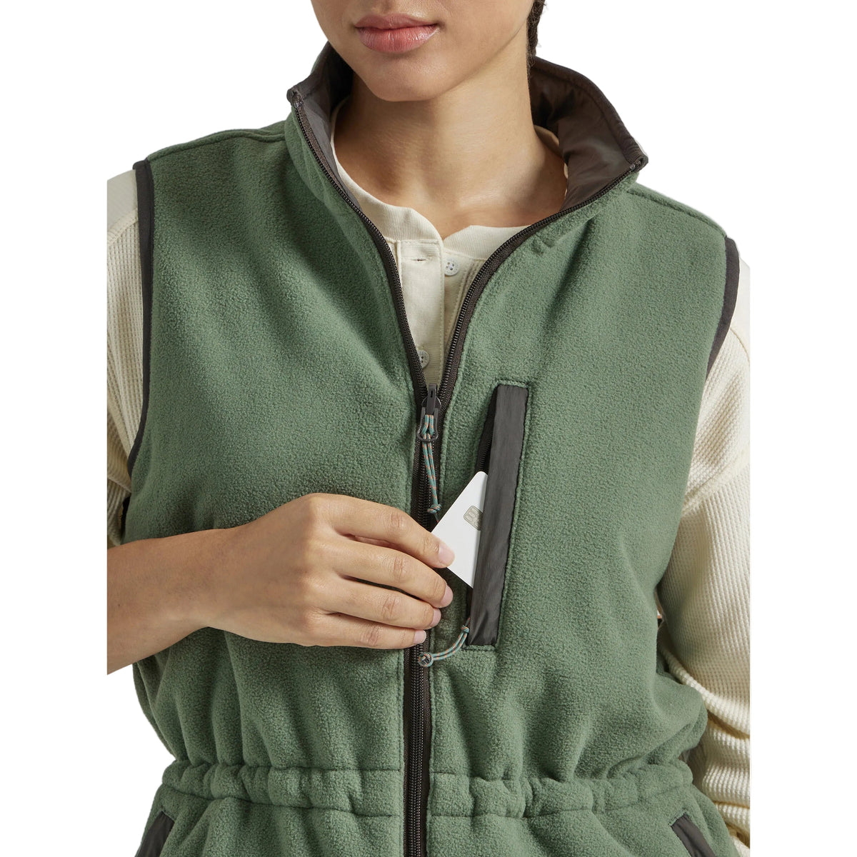 Wrangler Women's ATG Reversible Fleece Vest - Green/Grey