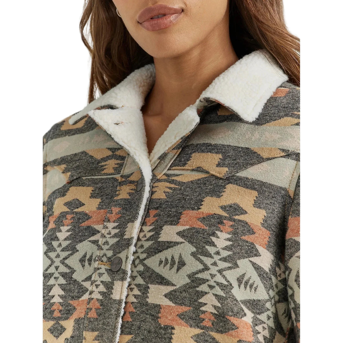 Wrangler Women's FA24 West Aztec Jacket - Black Multi