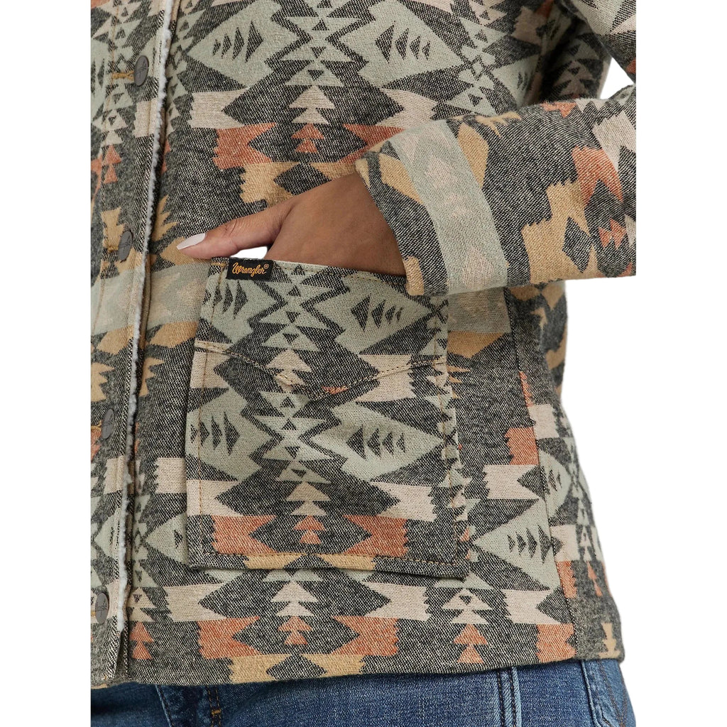 Wrangler Women's FA24 West Aztec Jacket - Black Multi