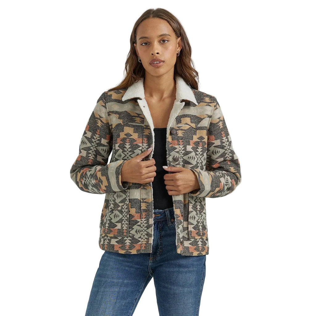 Wrangler Women's FA24 West Aztec Jacket - Black Multi