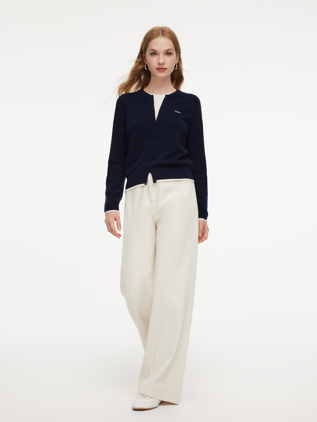 100% Wool Color Block Women Mock Layered Knit Top