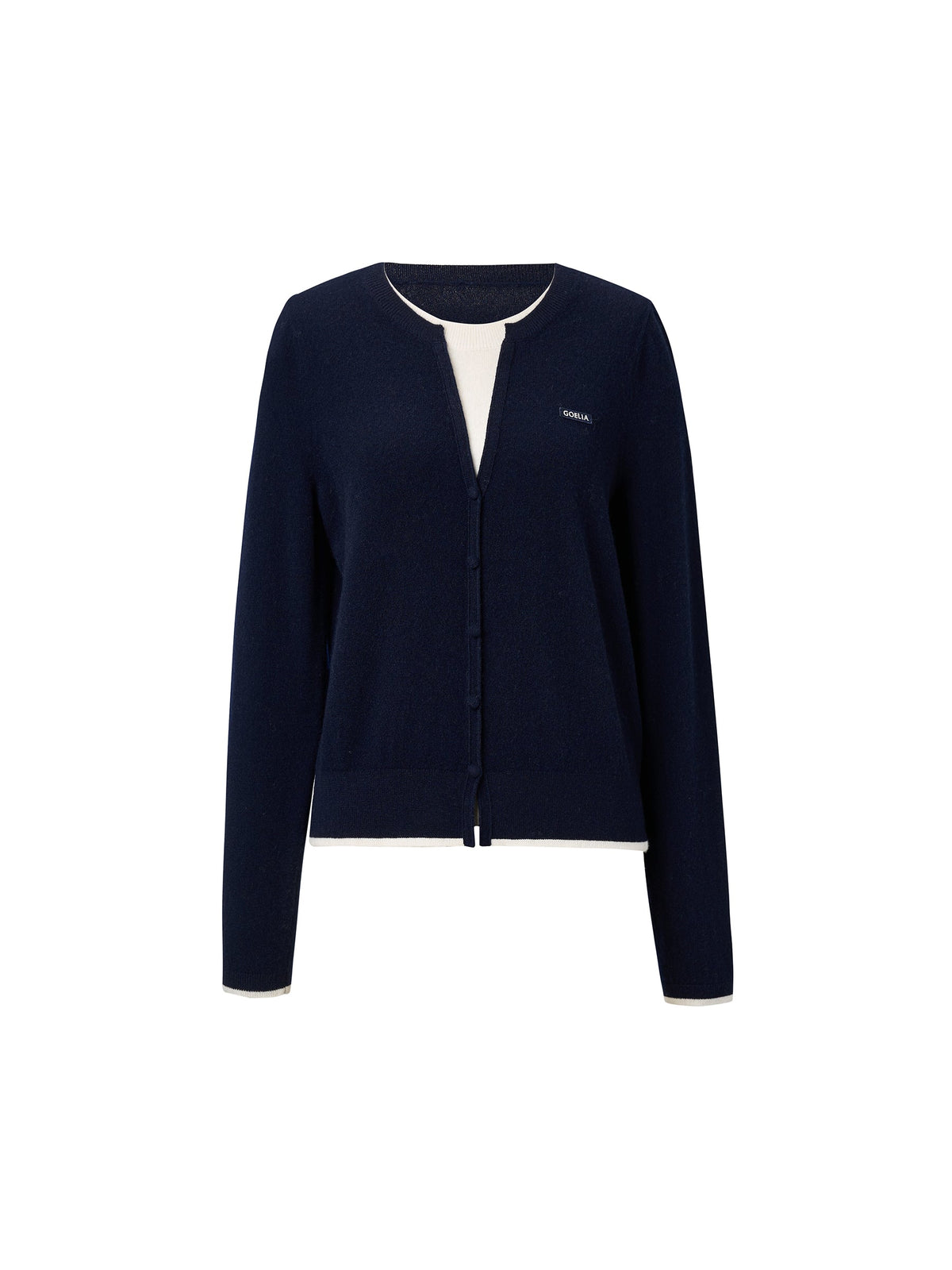 100% Wool Color Block Women Mock Layered Knit Top