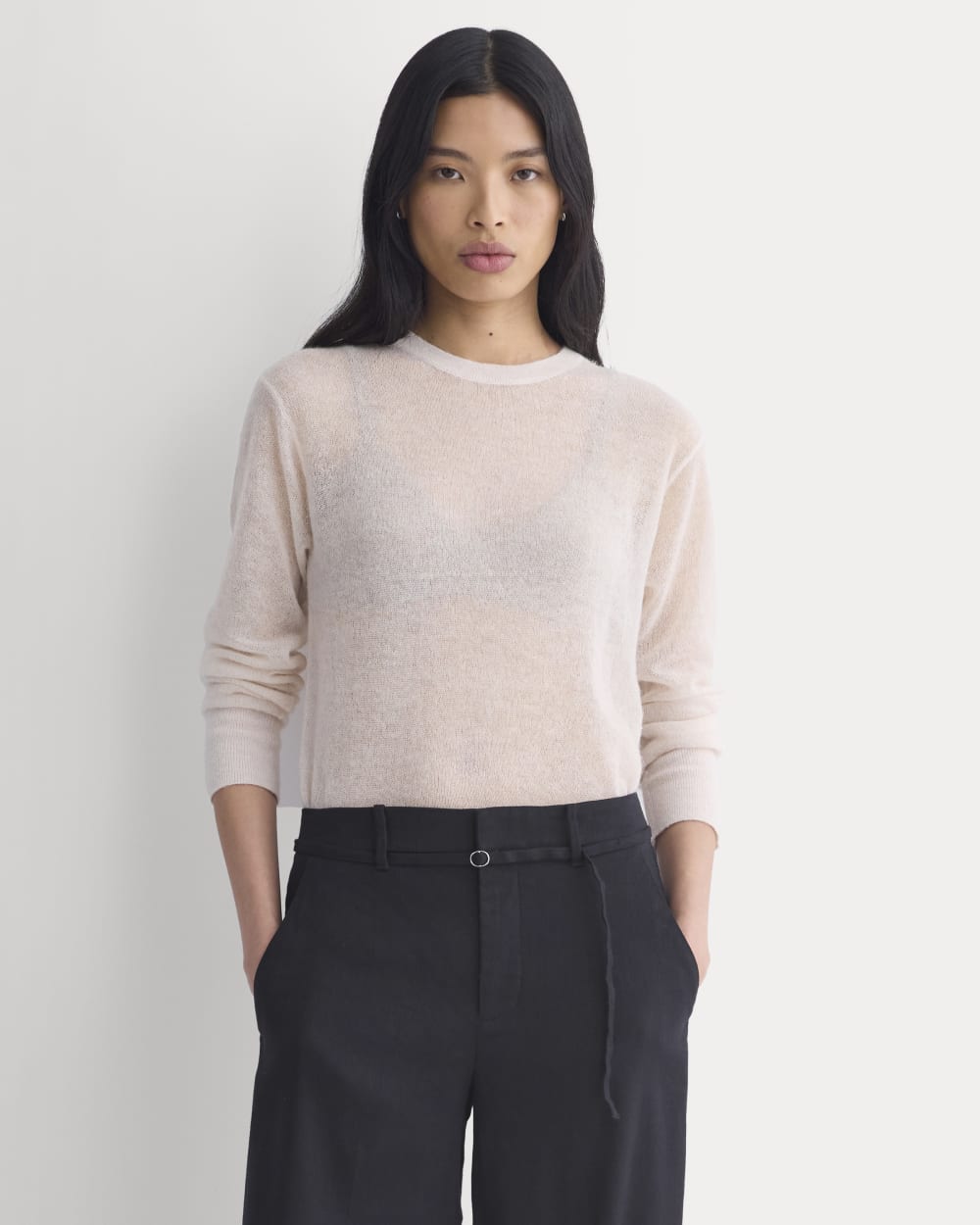 The Air Alpaca? Relaxed Crew Top | Soft Pink