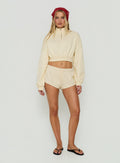 Astridd 3/4 Zip Cropped Jumper Cream