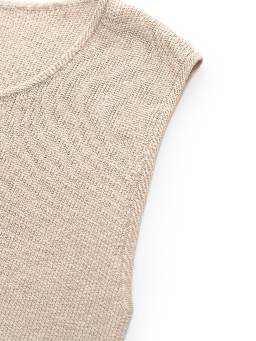 Ribbed Scoop Neck Women Knit Tank Top