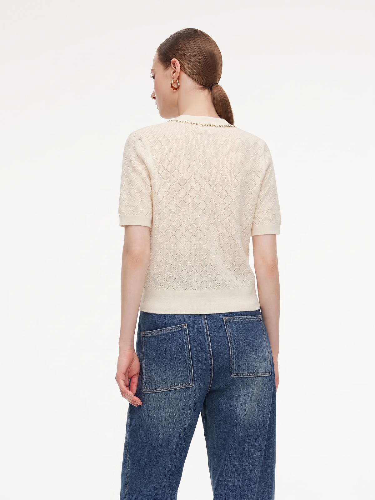 Tencel Blend V-Neck Women Cardigan