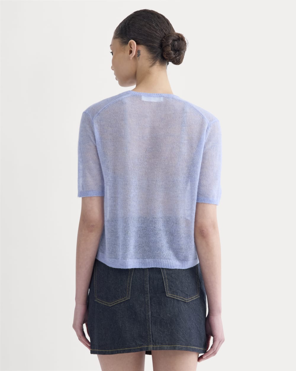 The Air Alpaca? Short-Sleeve Cardigan | Soft Blue