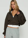 Zellah Double Ended Zipper Hoodie Iron Grey