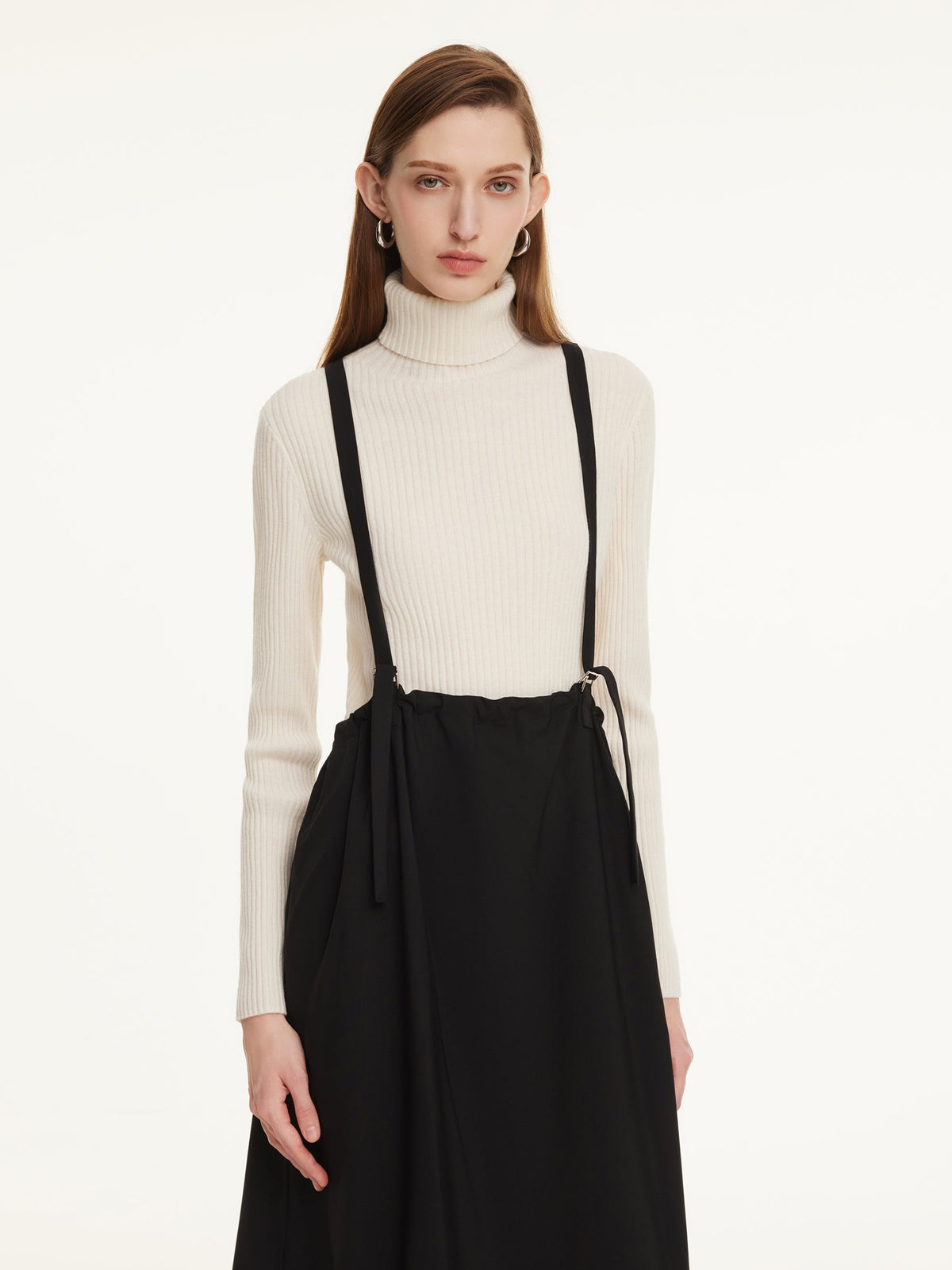 100% Wool Turtleneck Women Knit Top