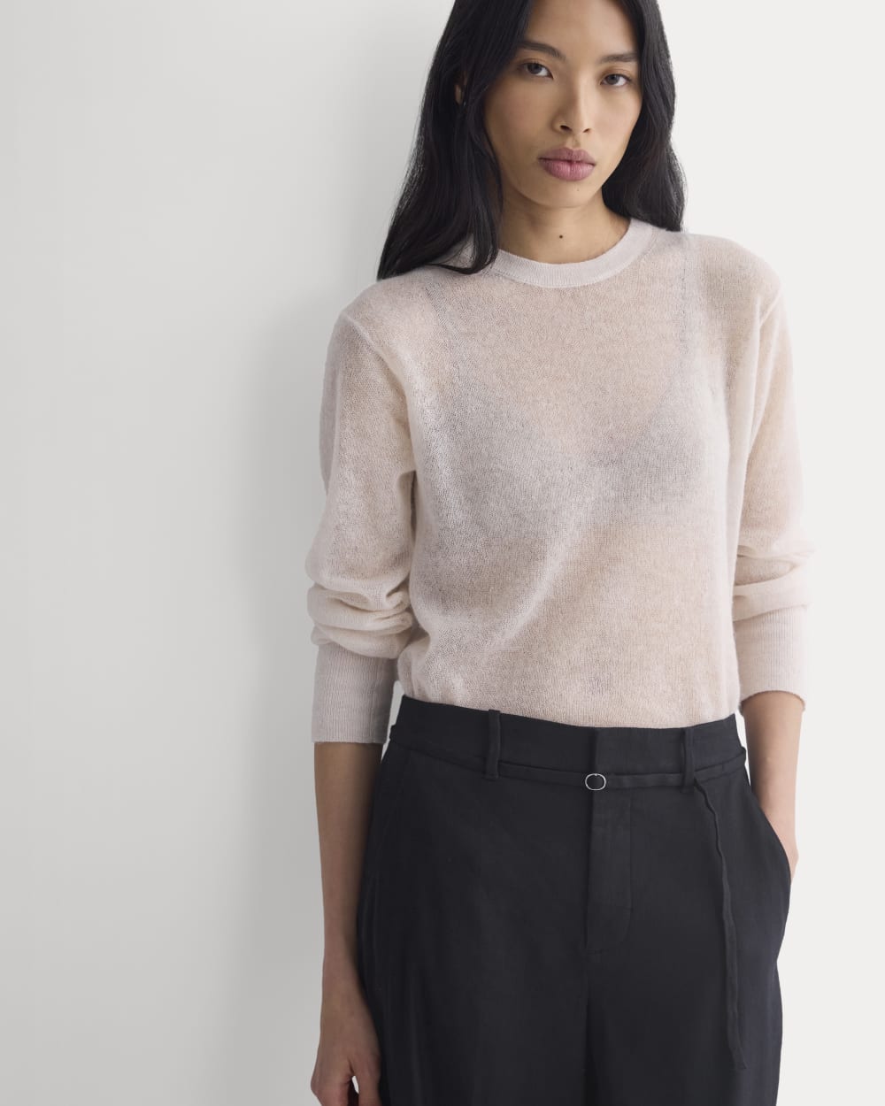 The Air Alpaca? Relaxed Crew Top | Soft Pink