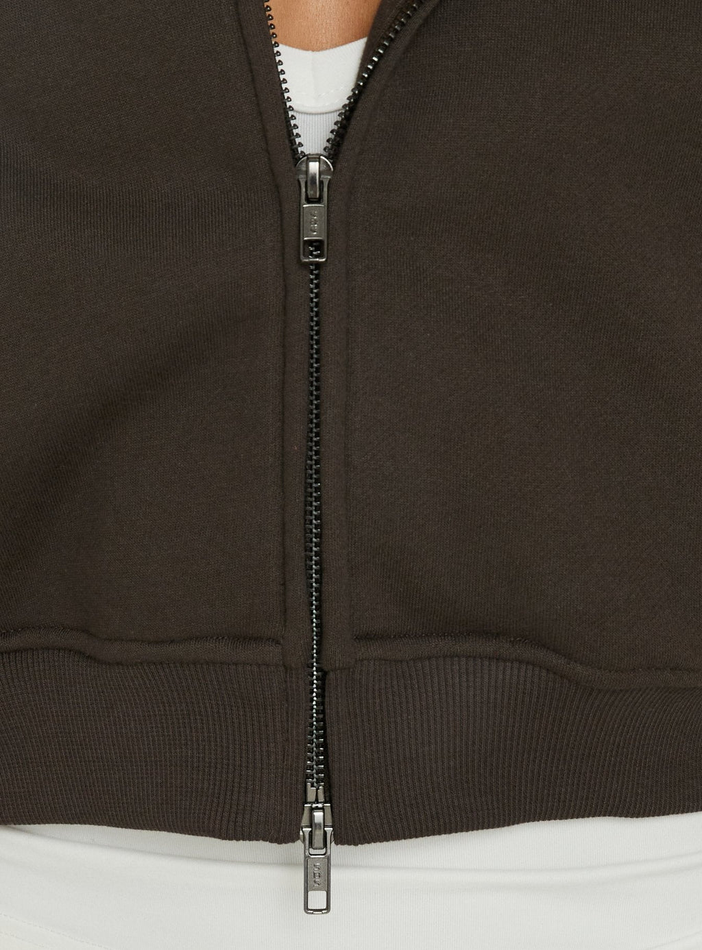 Zellah Double Ended Zipper Hoodie Iron Grey