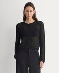 Lace-Knit Cardigan | Black