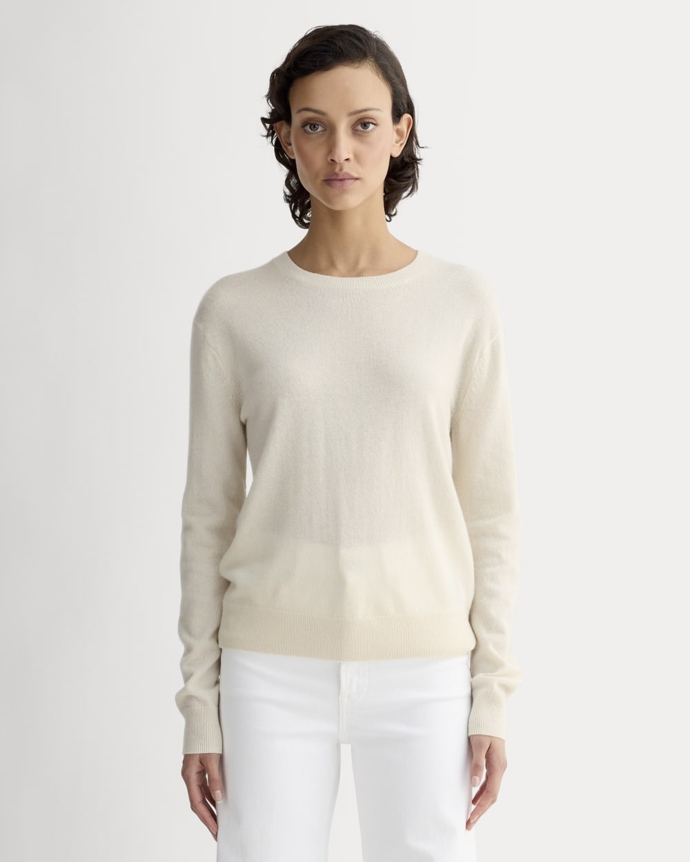 The Classic Crew in Cashmere | Bone