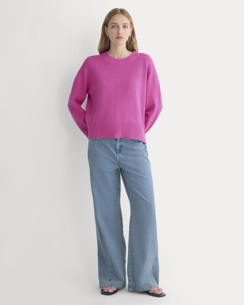 The Boxy Sweater in Everyday Cotton | Rose Violet
