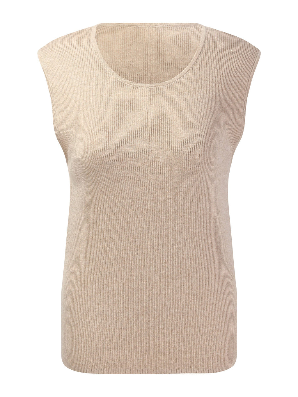 Ribbed Scoop Neck Women Knit Tank Top