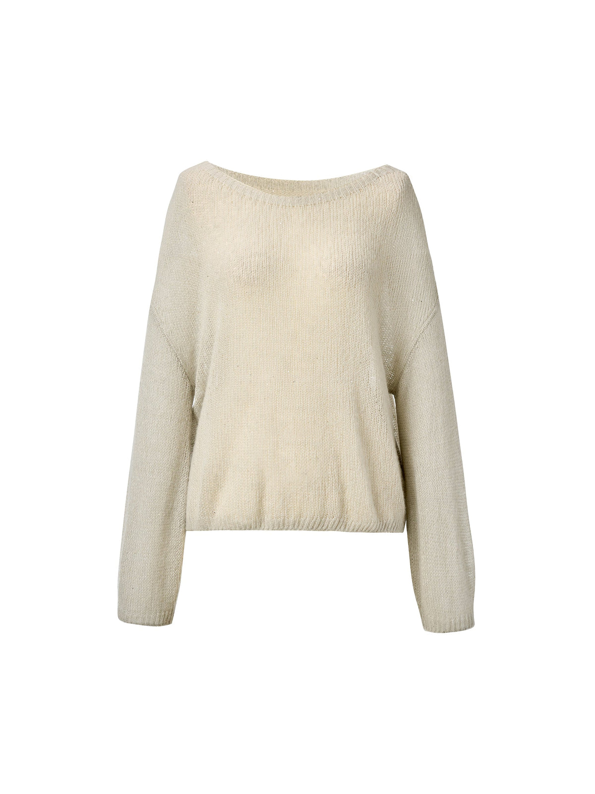 Cashmere Mulberry Silk Blend Boat Neck Women Knit Top