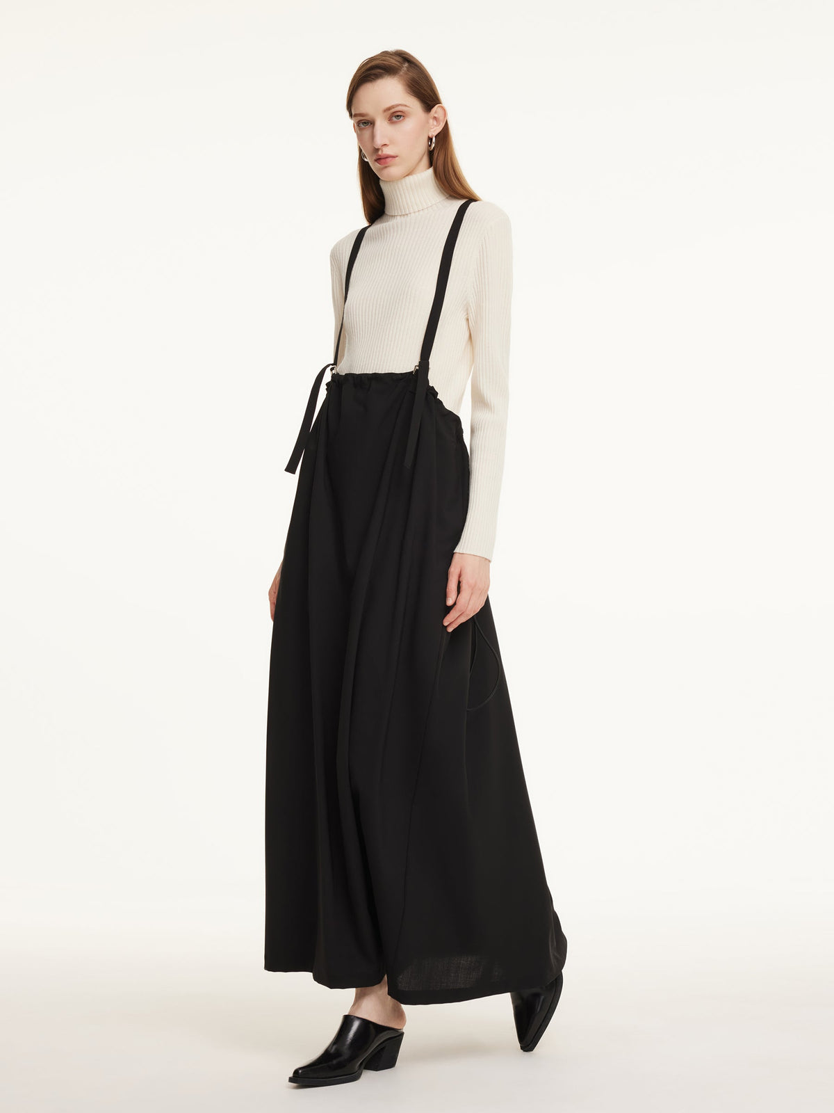 100% Wool Turtleneck Women Knit Top