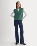 Ribbed V-Neck Vest in Everyday Cotton | Hunter Green