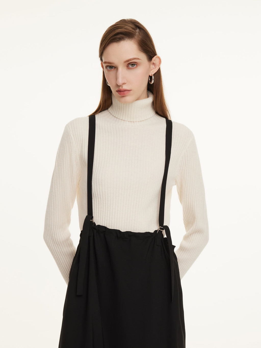 100% Wool Turtleneck Women Knit Top