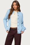 Joanie Wide Ribbed Knit Cardigan
