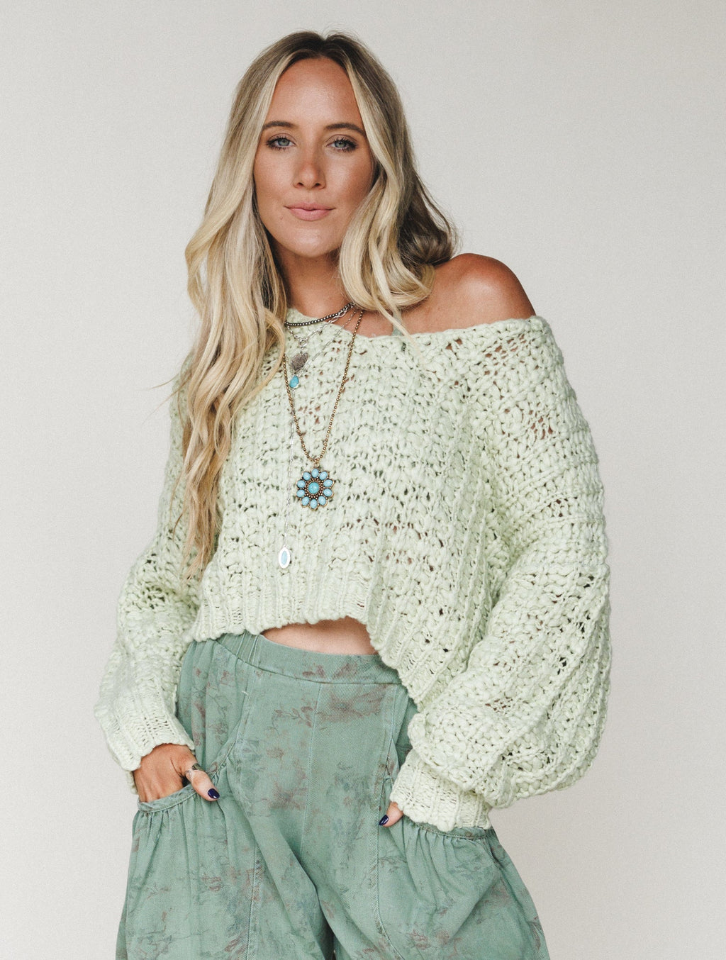 Journey Bound Textured Knit Sweater - Sage - Pre Order