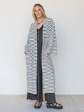The Nest Venyx Striped Duster Cardigan - Cream Black - Pre Order