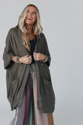 The Nest Boho Essential Hooded Ribbed Sweater - Olive - Pre Order