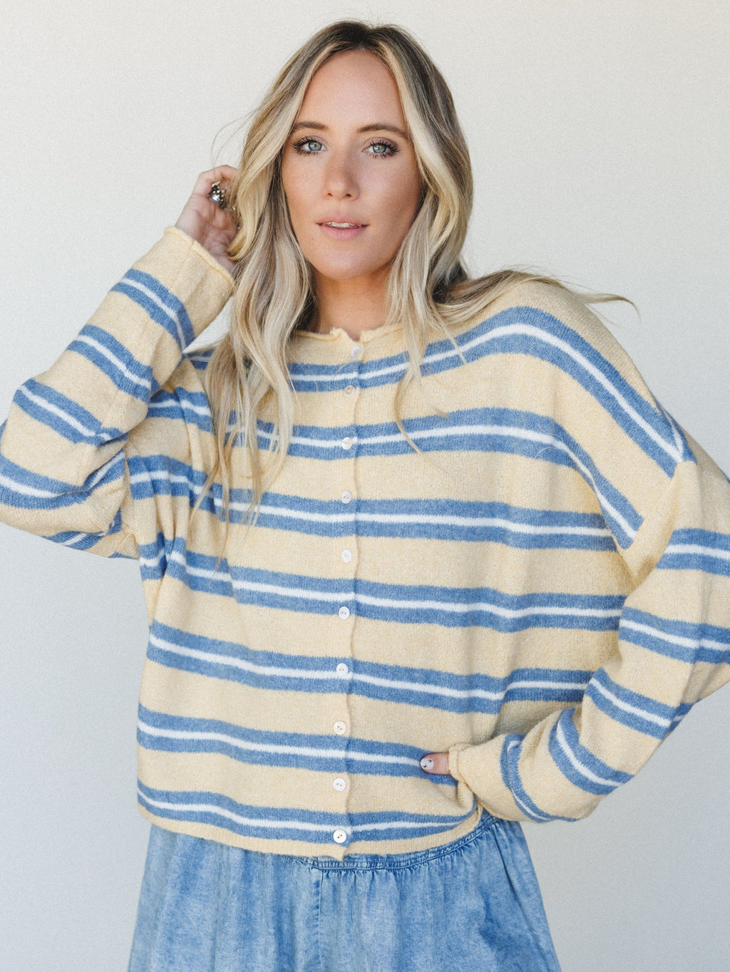 Birdie Button Down Cardigan - Honey - Pre Order