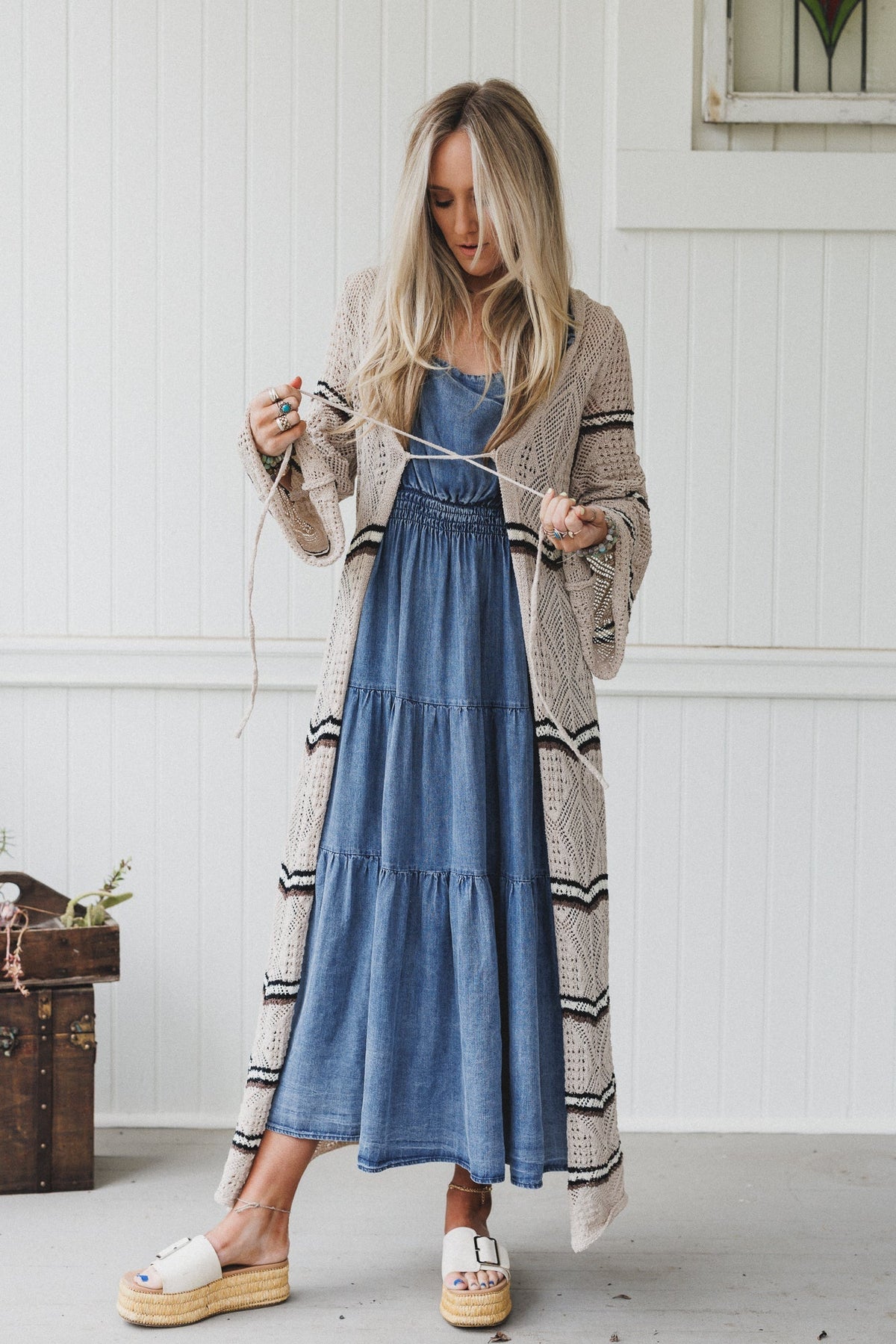 Crochet Breeze Cardigan Duster - Oatmeal - Pre Order