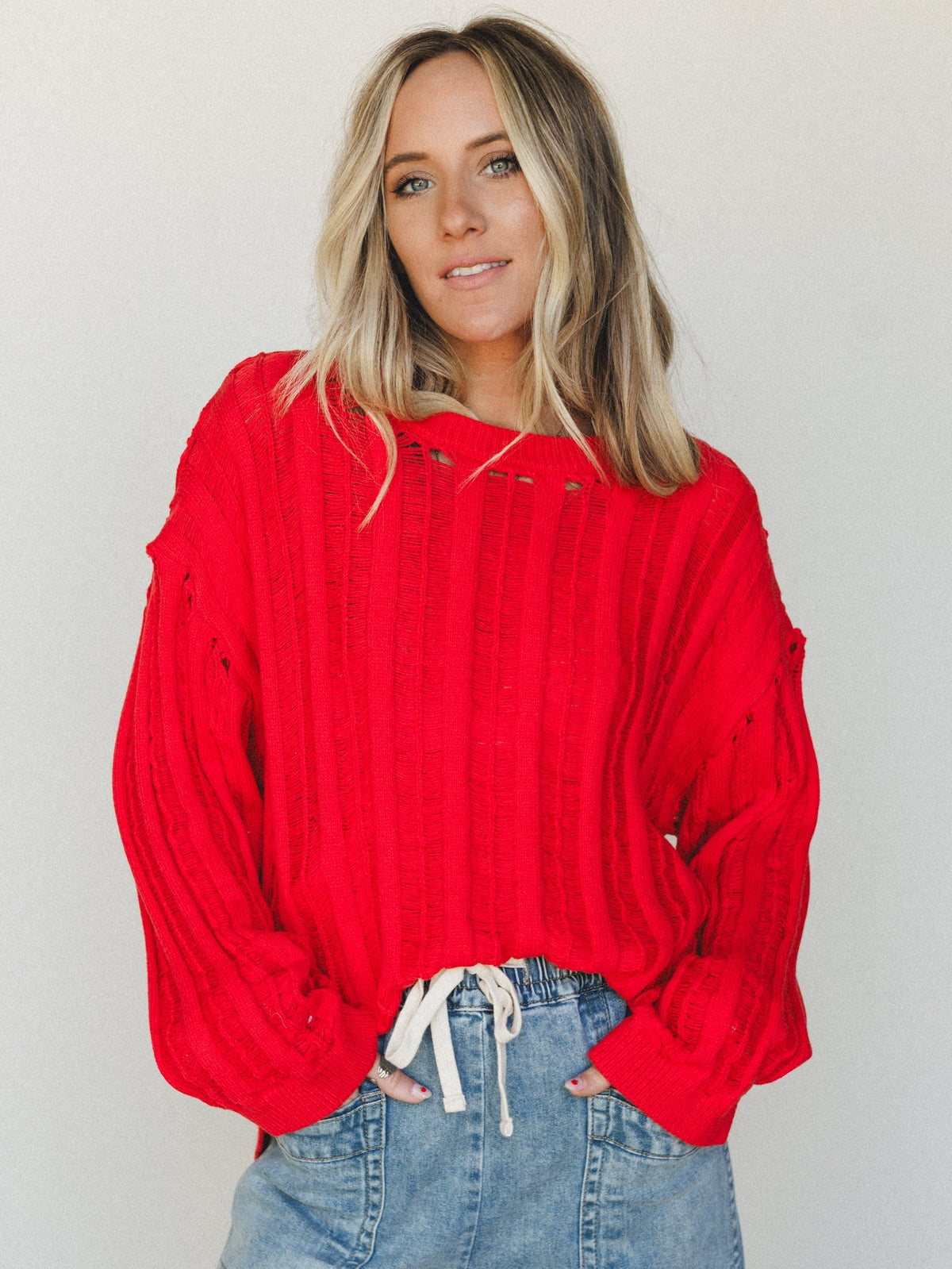 Through it All Sweater - Red Orange - Pre Order