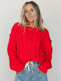 Through it All Sweater - Red Orange - Pre Order