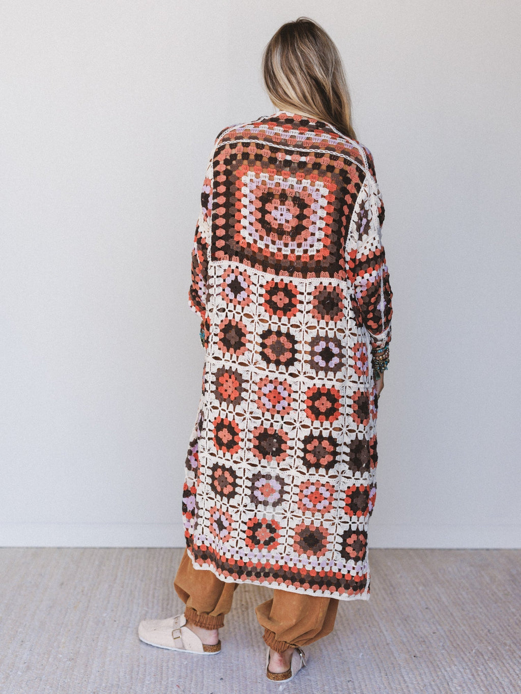 The Nest Soulful Wanderer Crochet Duster - Brown Multi - Pre Order