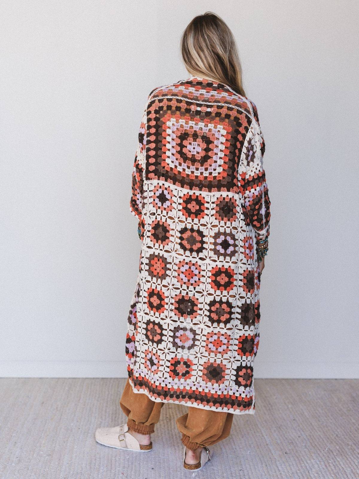 The Nest Soulful Wanderer Crochet Duster - Brown Multi - Pre Order