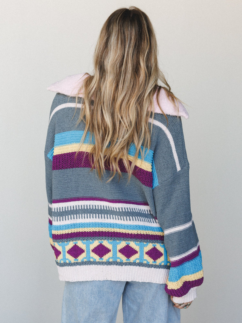 Opal Patterned Pullover - Grey Multi