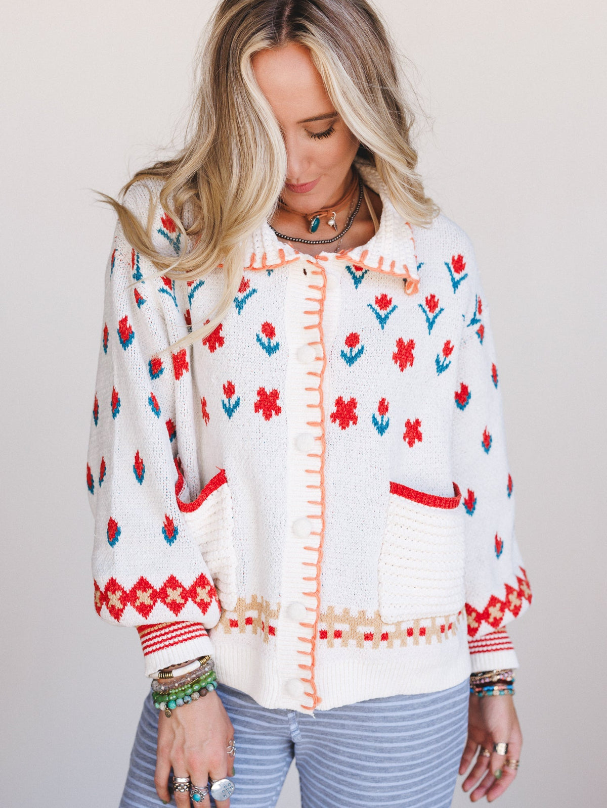 Country Heart Sweater - Cream - Pre Order