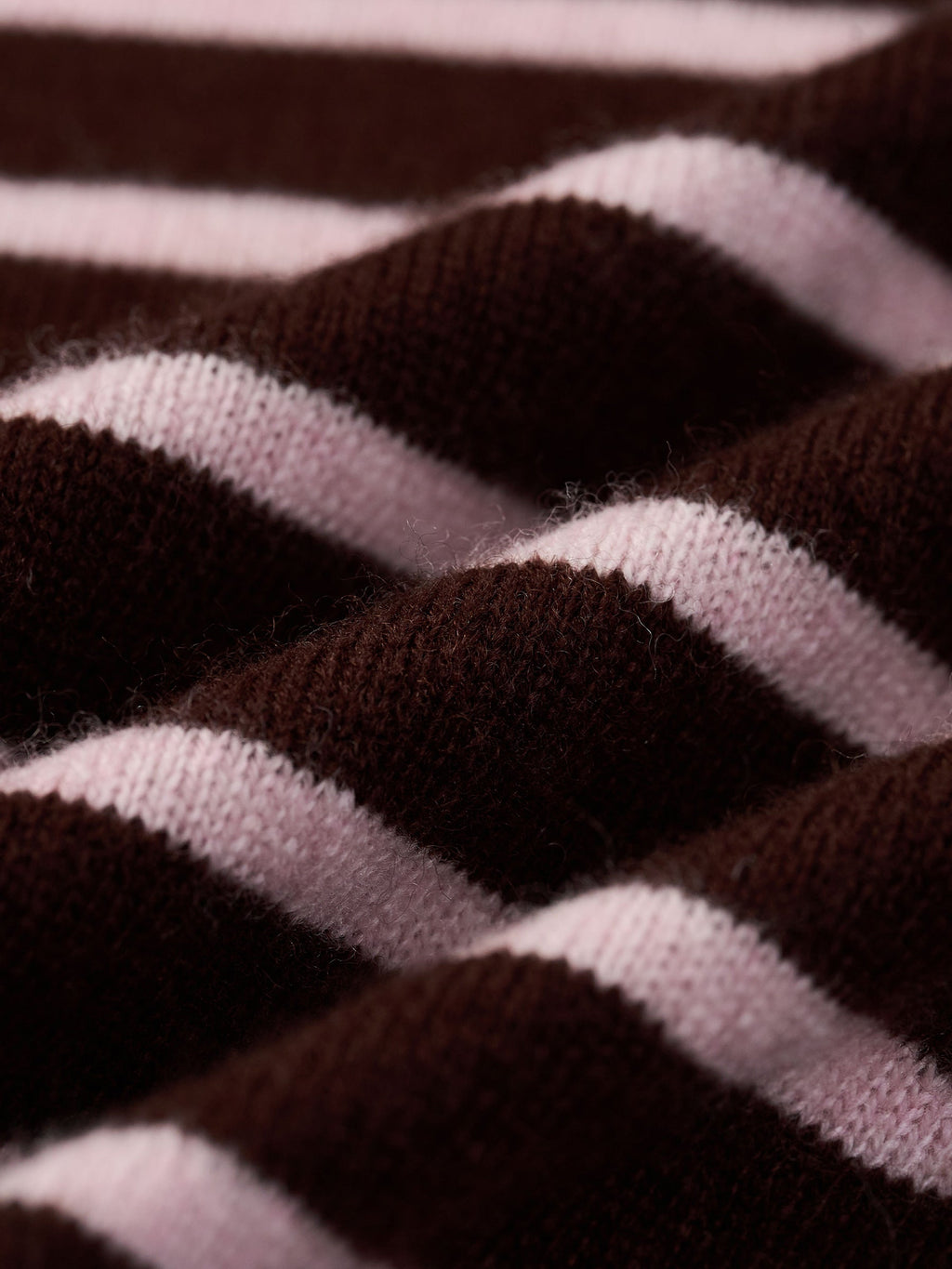 100% Wool Brown Stripe Women Hooded Zip-Up Cardigan