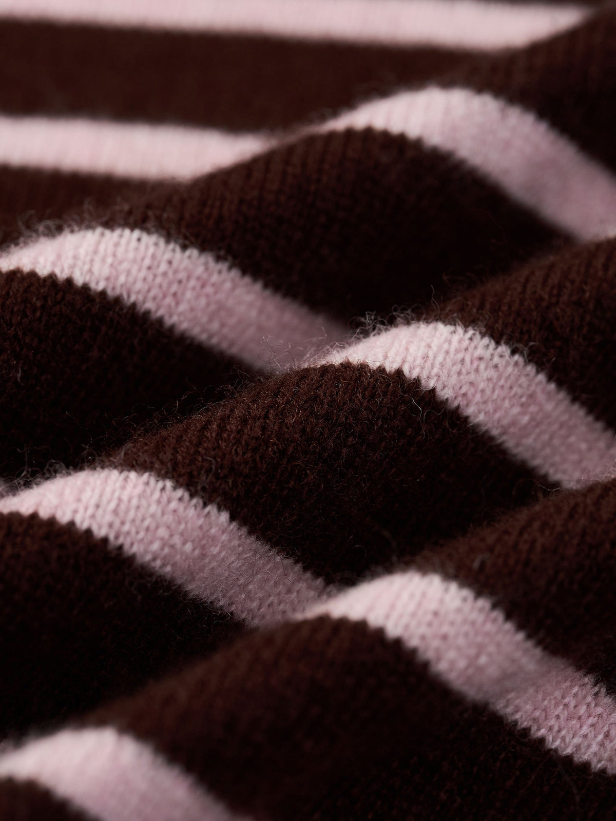 100% Wool Brown Stripe Women Hooded Zip-Up Cardigan