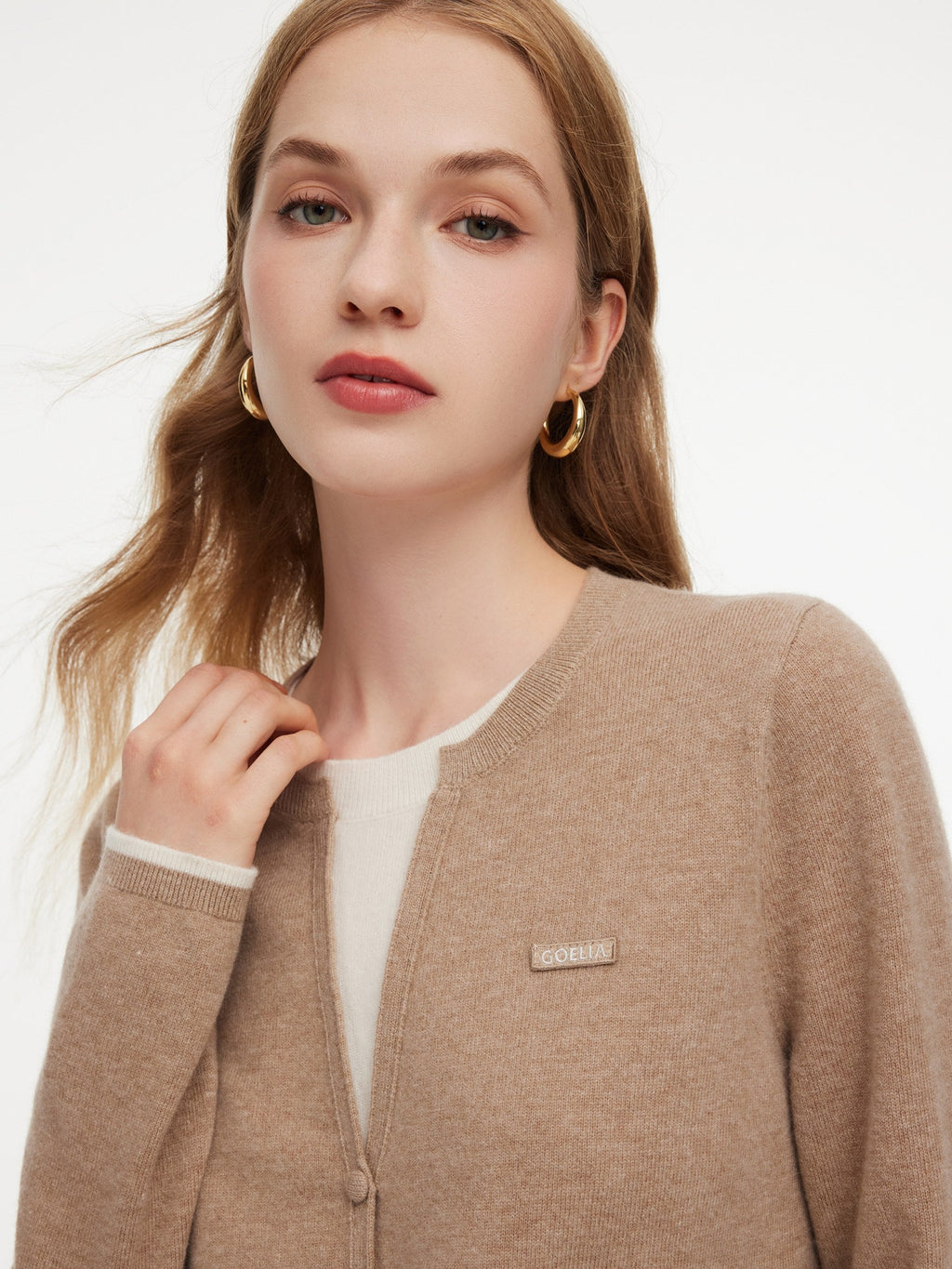 100% Wool Color Block Women Mock Layered Knit Top