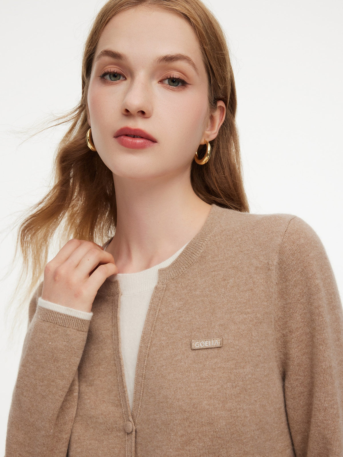 100% Wool Color Block Women Mock Layered Knit Top
