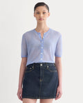 The Air Alpaca? Short-Sleeve Cardigan | Soft Blue