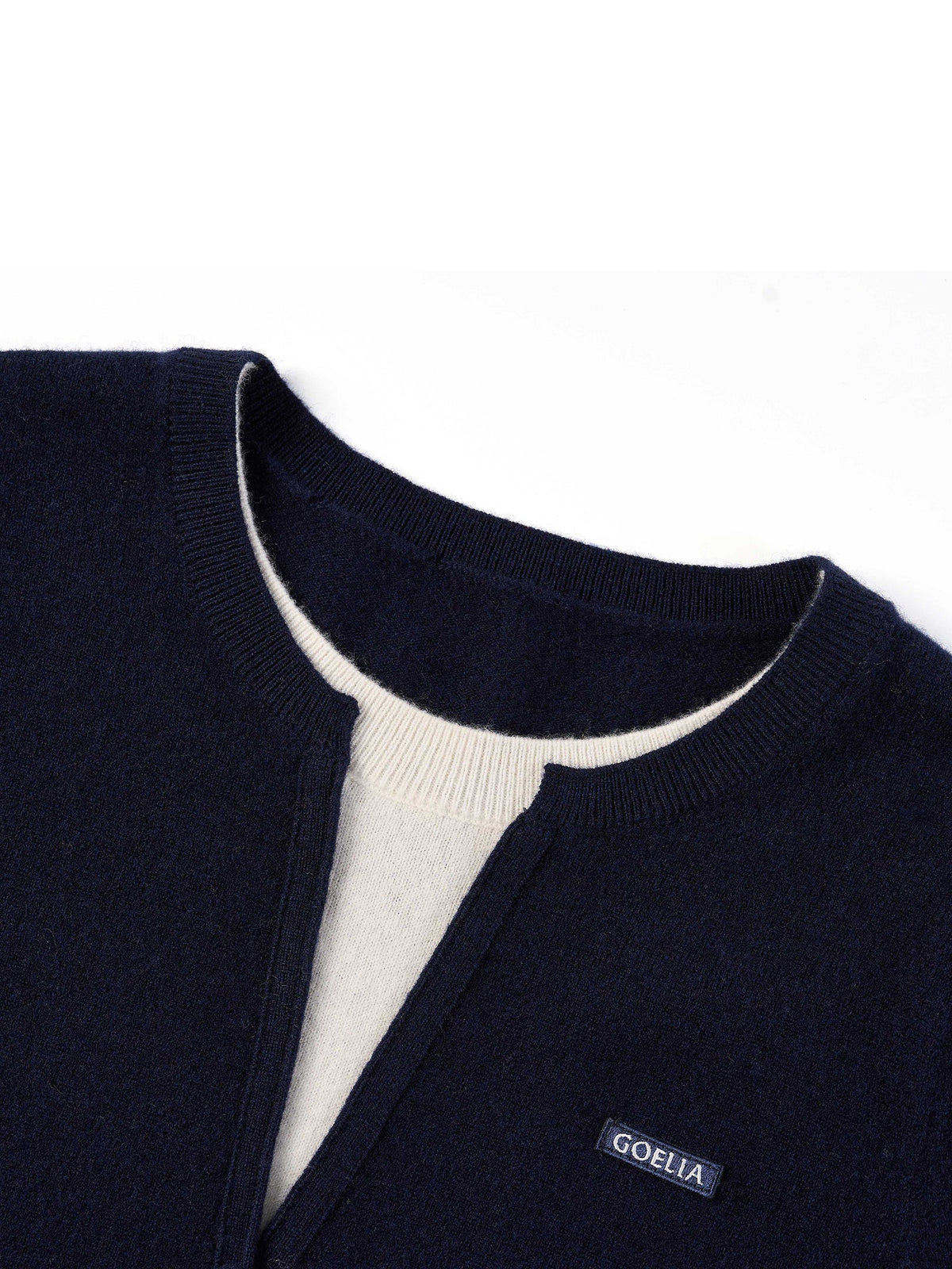 100% Wool Color Block Women Mock Layered Knit Top