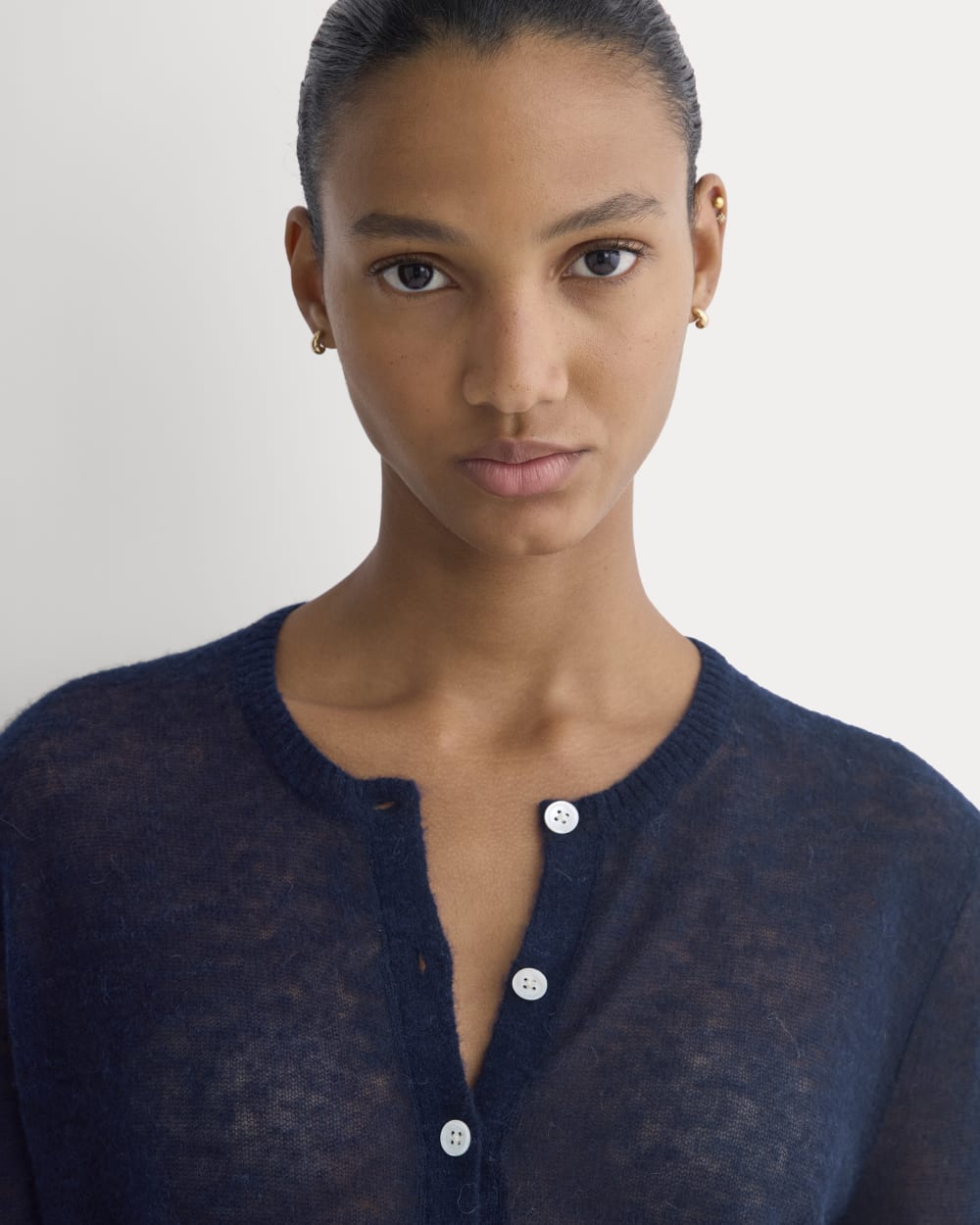 The Air Alpaca? Short-Sleeve Cardigan | Navy