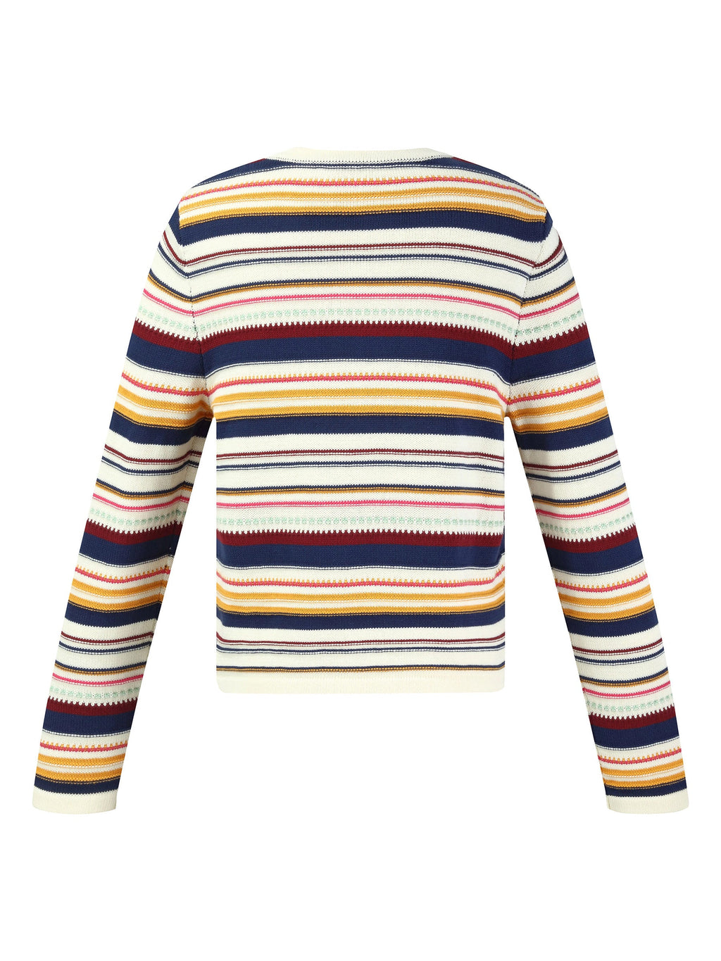 100% Cotton Multicolored Stripe Women Cardigan